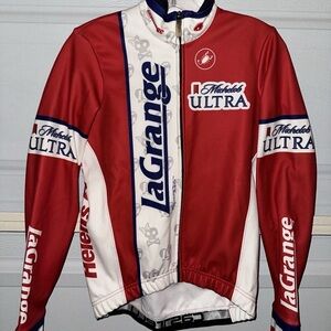 Castelli LaGrange Cycling Full Zip Long Sleeve Michelob Ultra Jersey Size XXS